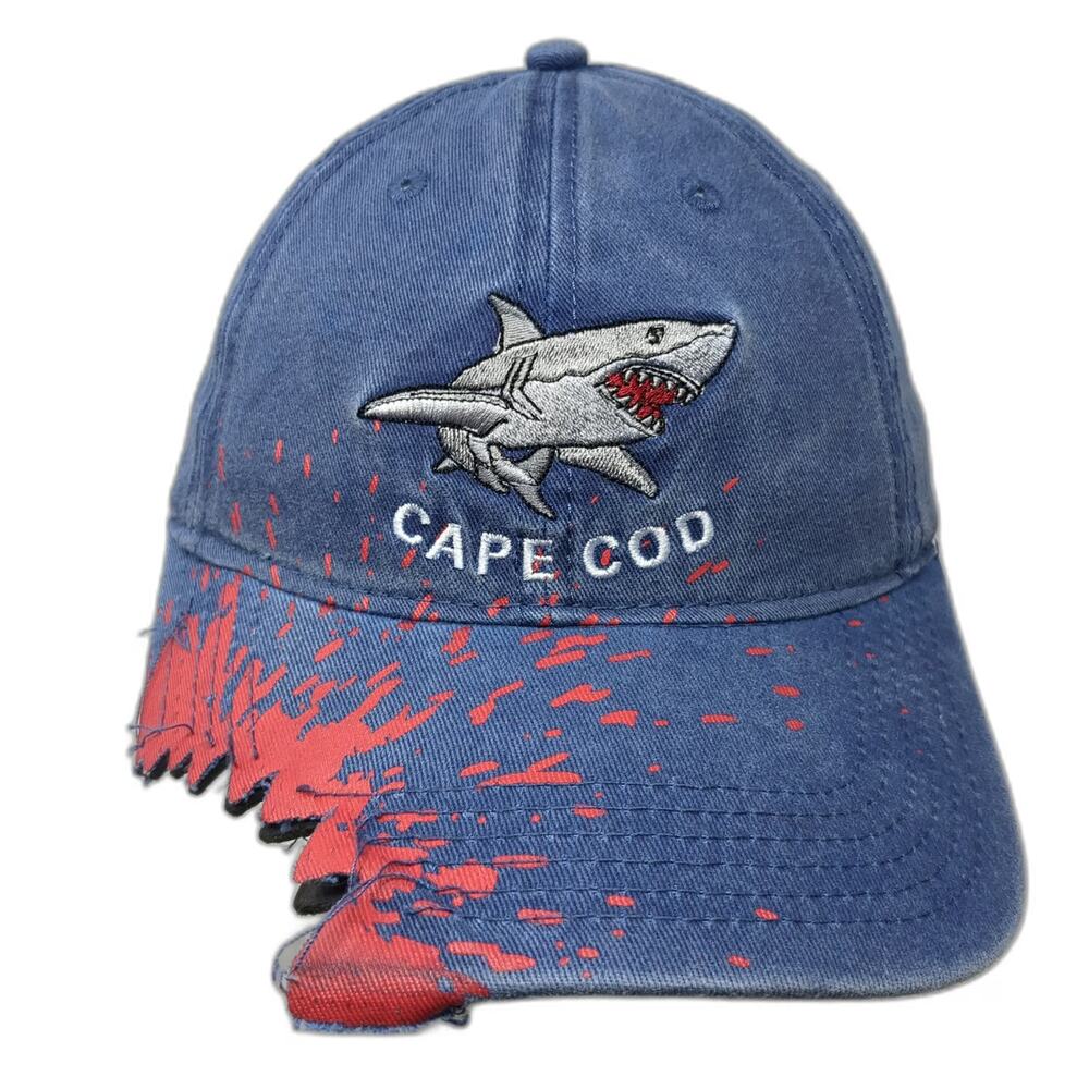 Meds Maps Cape Cod Shark Bite Blue One Size Baseball Cap Splatter Graphic Hat
